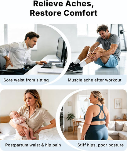 MERACH Full Body Stretch Machine Back Stretcher, 350LBS Weight Capacity | Relieves Back Pain, Extra Wide Seat, Flexibility Training, Padded Seat, Exercise Guide Chart, Stable Steel Frame, Home Gym