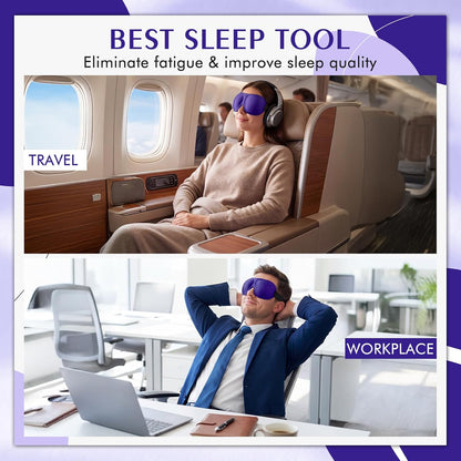 Bonuci 20 Pack Sleep Mask Blackout 3D Eye Mask for Ultralight Sleeping Night Blindfold Eye Covers with Adjustable Strap for Men Women Travel Gift Back and Side Sleeper (Dark Purple)