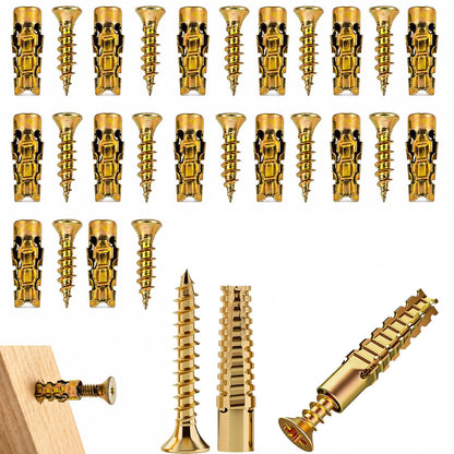 6×14mm Short Expansion Screw Set, 50pcs for Cabinet Hinge Repair and Stripped Thread Restoration, Secure Cabinet Door Fastening, Suitable for Tile Stone Wood and More
