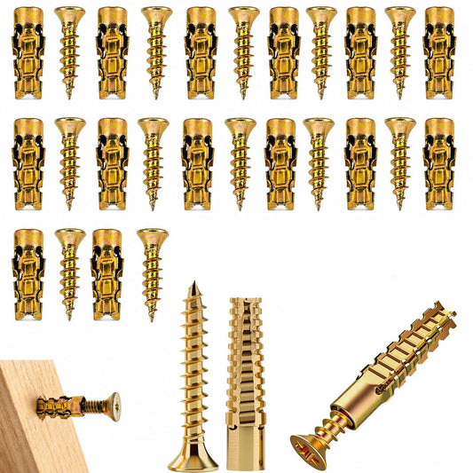6×14mm Short Expansion Screw Set, 50pcs for Cabinet Hinge Repair and Stripped Thread Restoration, Secure Cabinet Door Fastening, Suitable for Tile Stone Wood and More