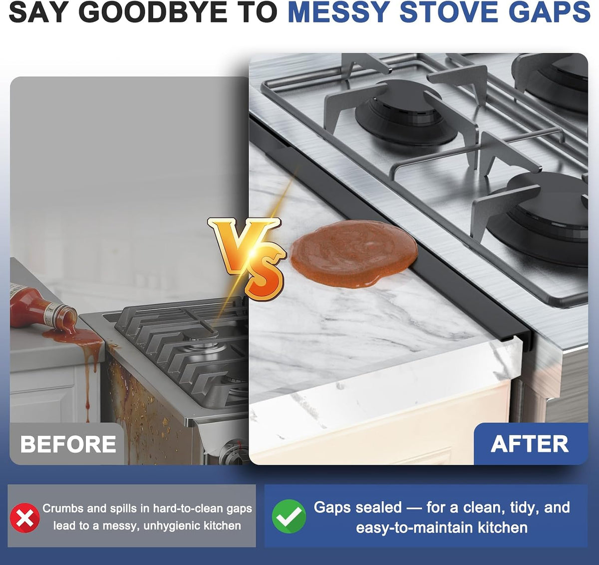 Stove Gap Covers Stainless Steel, Stove Gap Guard Between Stove and Counter