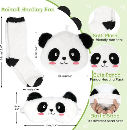 my novel things Microwave Heating Pad with Heated Eye Mask Compress Moist for Relieve Fatigue Period Cramps Uscented Microwavable Heating Pad Cute Bear for Women Birthday Christmas Gifts