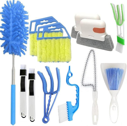 12-Piece Blind Cleaning and Dusting Tool Set, Including Blind Cleaning Brushes and dusting Brushes, Perfect for Cleaning Blinds, air conditioners, Fans, Tiles, Door and Window Tracks, and car Vents