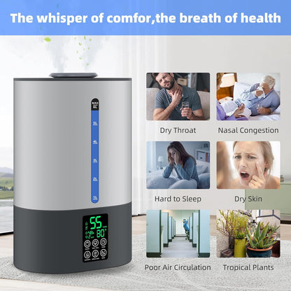 Coolfiqu 6L Warm & Cool Mist Humidifiers for Bedroom,Large Room,Plants