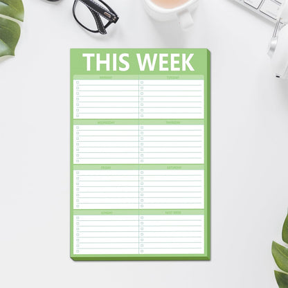90 Pages Weekly Planner List Note Pad to Do List with Magnet Mountings for Fridge Locker (6" x 9")