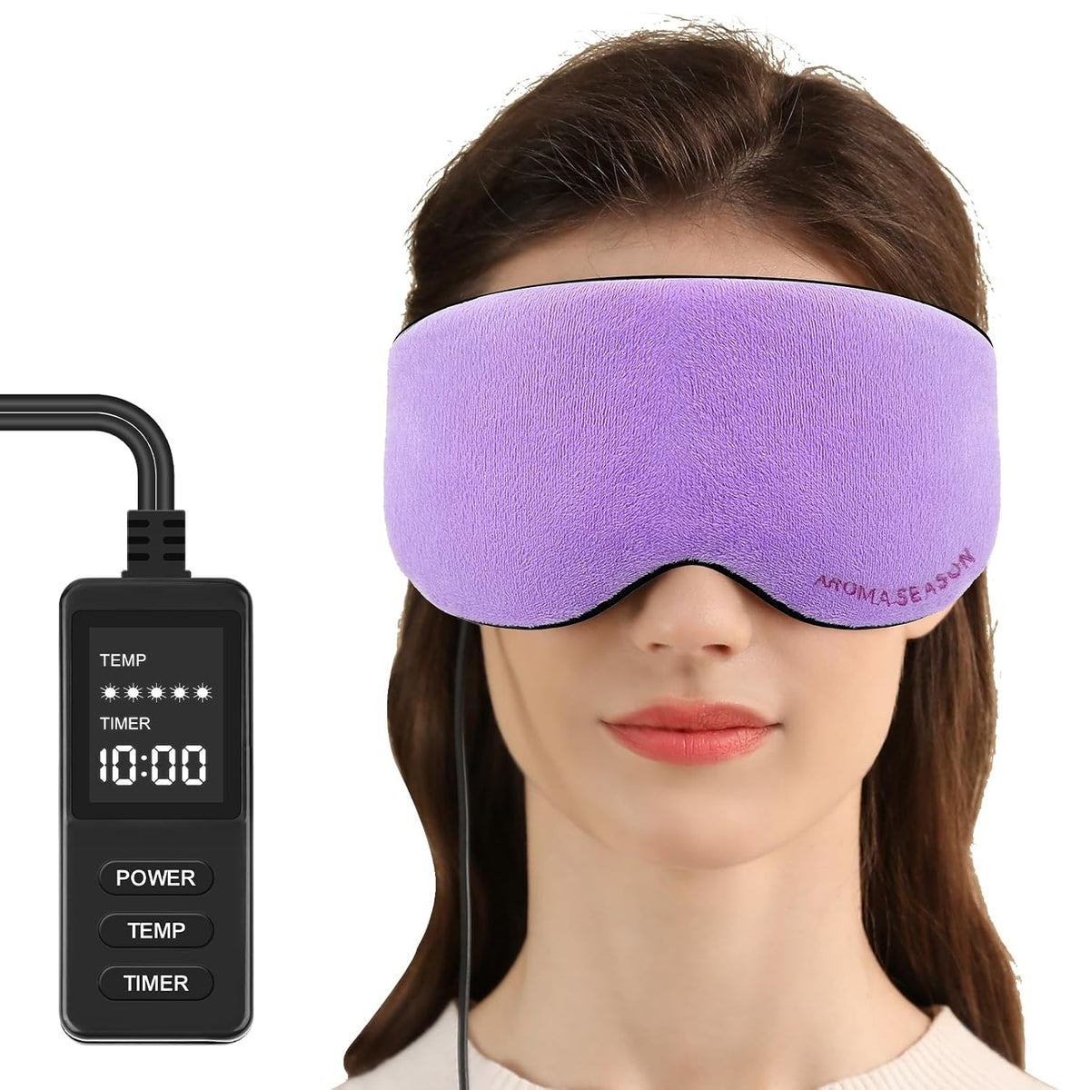 Aroma Season Heated Eye Mask, Warm Eye Compress for Dry Eyes MGD Stye Blephartitis Sinus Migraine, Graphene Heating Element with Natural Lavender Pack (Black)