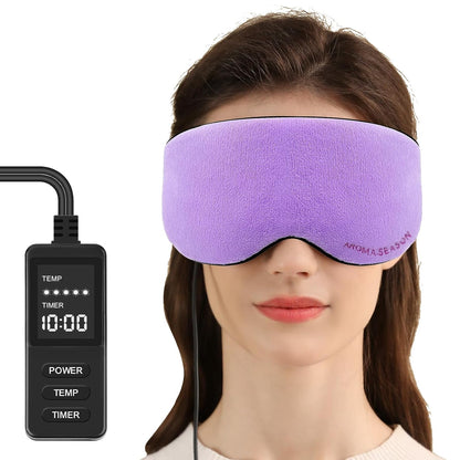 Aroma Season Heated Eye Mask, Warm Eye Compress for Dry Eyes MGD Stye Blephartitis Sinus Migraine, Graphene Heating Element with Natural Lavender Pack (Black)