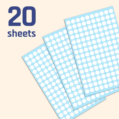 3000 Pieces, Small Colored Dot Round Stickers Labels - 10 Colors, 0.375"