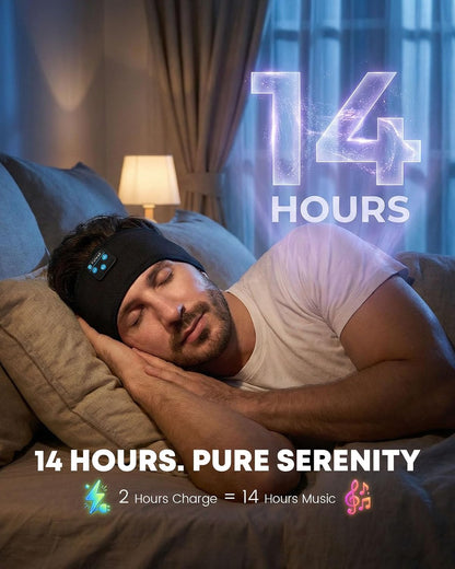 Sleep Headphones Bluetooth 5.4 Headband, Wireless Sleep Headphones with Ultra-Thin HD Stereo Speakers for Side Sleepers, Sweatproof Sports Headband for Workout Yoga Running Cool Gadget Unique Gifts