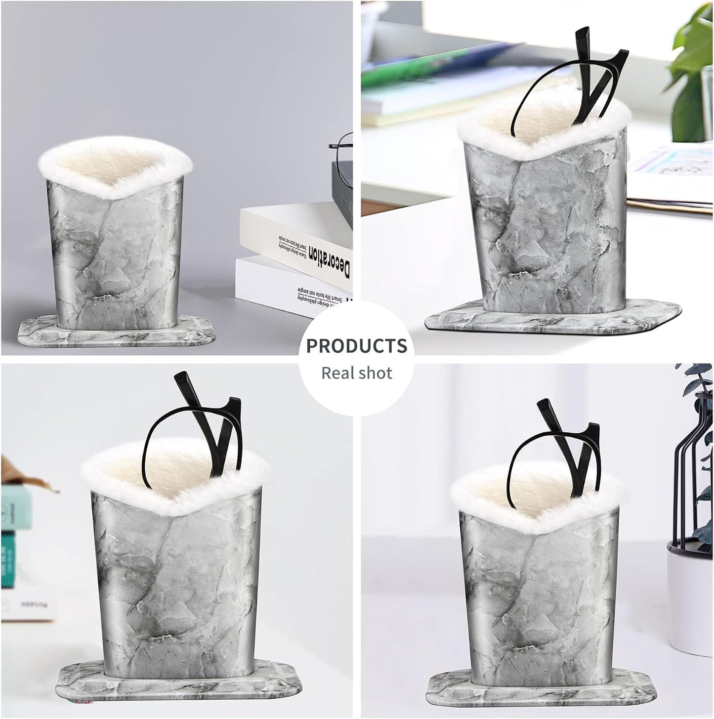 Plush Fluffy Lined Anti-scratch Eyeglasses Holder Protective Glasses Stand Case