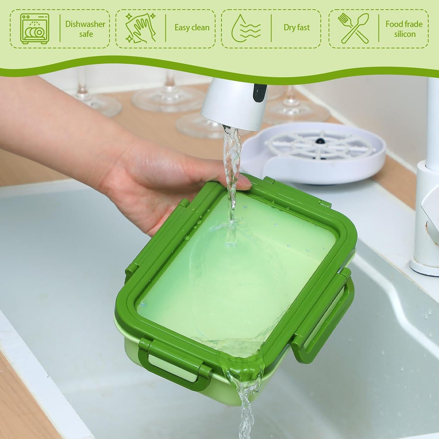 Reallnaive 4 Pcs Large Silicone Fruit Storage Box Anti-oxidation Avocado Saver Keeper Reusable Fridge Containers for Fruit Vegetable Tomatoes Garlic Lemons Potatoes Apples
