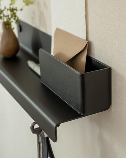 Kazai. Key Holder for Wall 'Holmsen' | Minimalist Key Hooks Design from Berlin | Modern Key Hanger with Metal Shelf | Key Hook Wall Mounted as Hallway Furniture | Sand Taupe