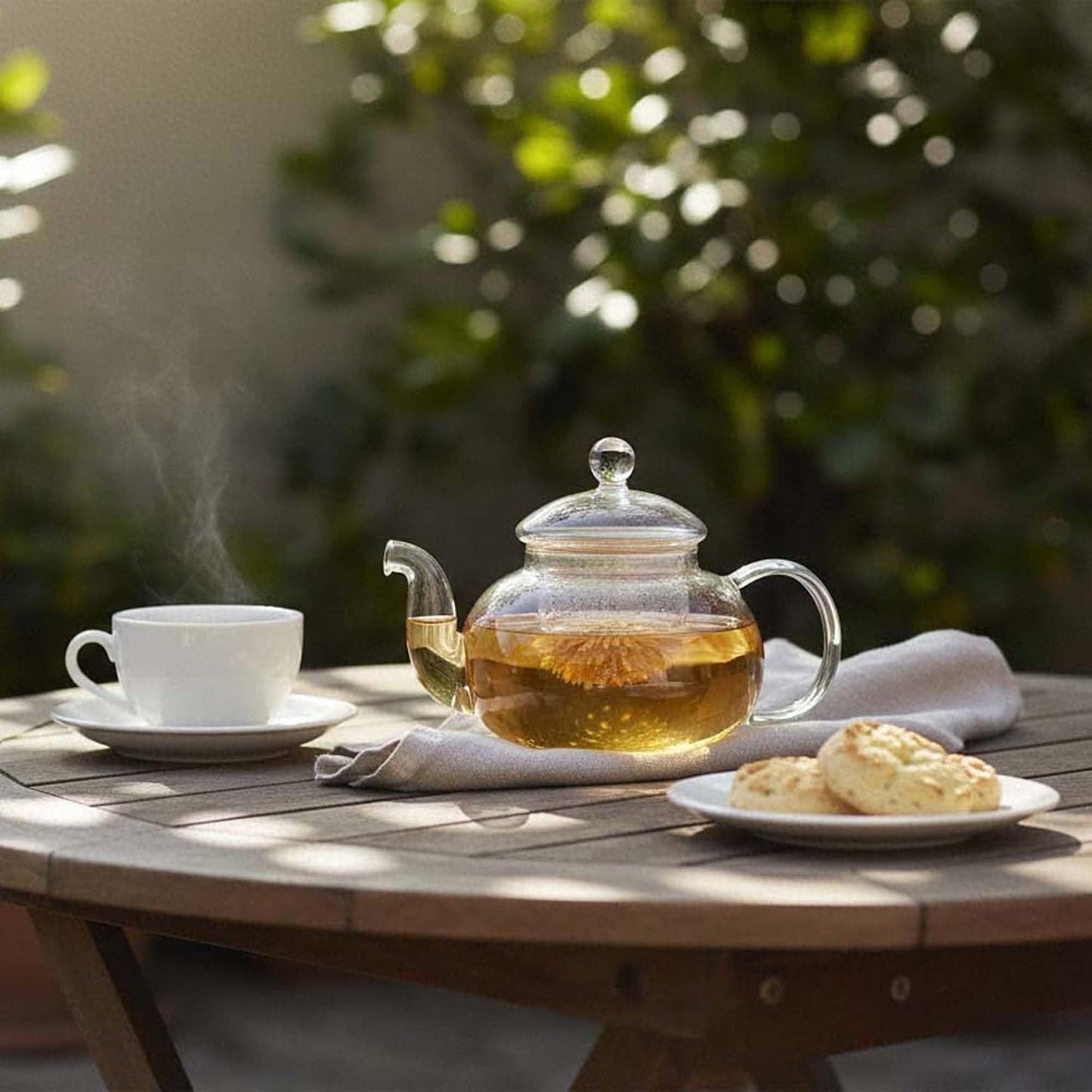 Glass Teapot with Removable Infuser – Stovetop & Microwave Safe Tea Maker – Loose Leaf Tea Brewer with 2 Blooming Teas – Heat Resistant Borosilicate 2-in-1 Tea Kettle & Tea Pot