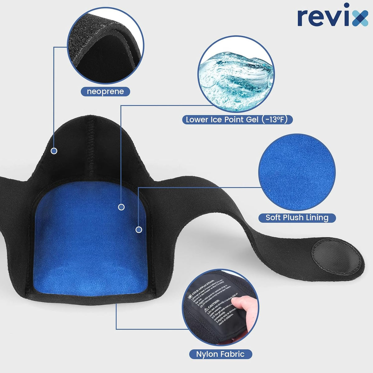 REVIX Heel Ice Pack Wrap for Plantar Fasciitis & Heel Spurs, Hot & Cold Gel