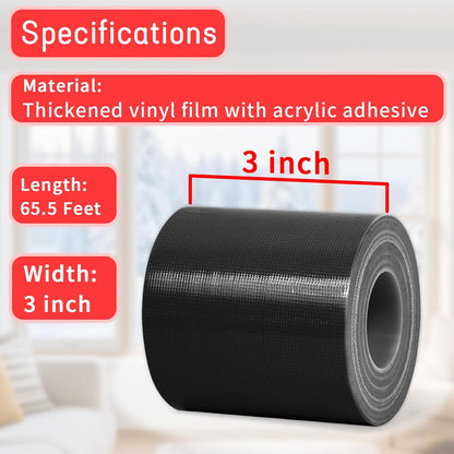 Window Sealing Tape, Window AC Insulation Tape, White 3 Inch x 65 FT | Waterproof Blocker for Cold Heat Air, Windproof, No Residue Strong adheisve