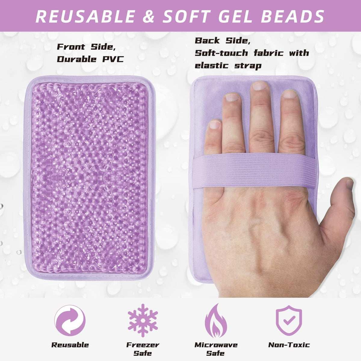 Gel Ice Packs for Injuries Reusable 2 Packs Hot Cold Gel Wrap with Strap