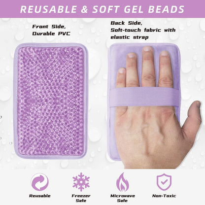 Gel Ice Packs for Injuries Reusable 2 Packs Hot Cold Gel Wrap with Strap