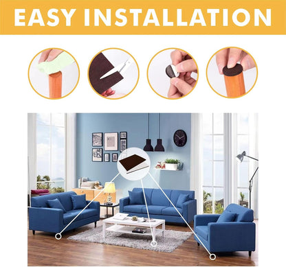 Felt Furniture Pads Self-Adhesive for Hardwood Floors, 8pcs 8" x 6" x 1/5" Cuttable Furniture Pads Square Furniture Movers, Floor Protector Cut into Any Shape, Beige