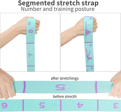 8 Loops Stretching Strap for Kids, Extended Dance Stretch Band Elastic for Ballet & Gymnastics, Children's Resistance Bands for Flexibility Training, Dance Equipment for Girls