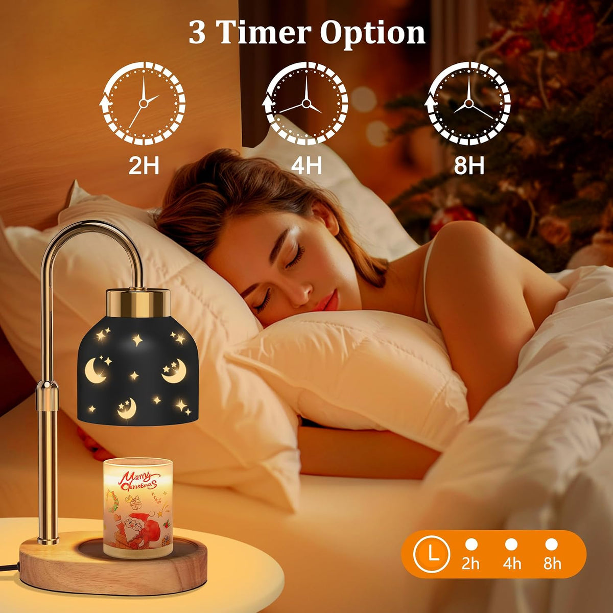 Candle Warmer Lamp with Timer Dimmer, Height & Brightness Adjustable