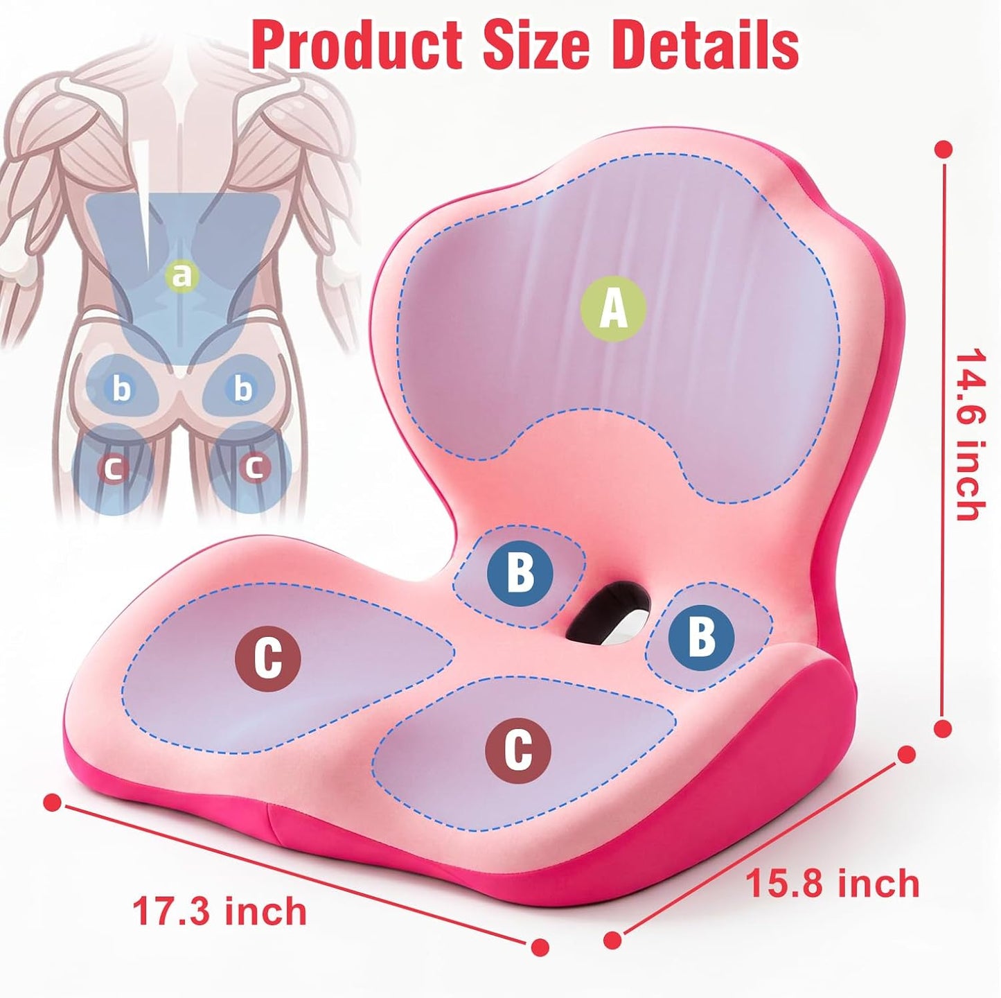 Car Seat Cushion Office Chair Cushion with Lumbar Support Pillow | Ergonomic Seat Cushion for Relieve Sciatica & Tailbone Pain, Ideal for Car Driving Truck Office Chairs Wheelchairs Home Use