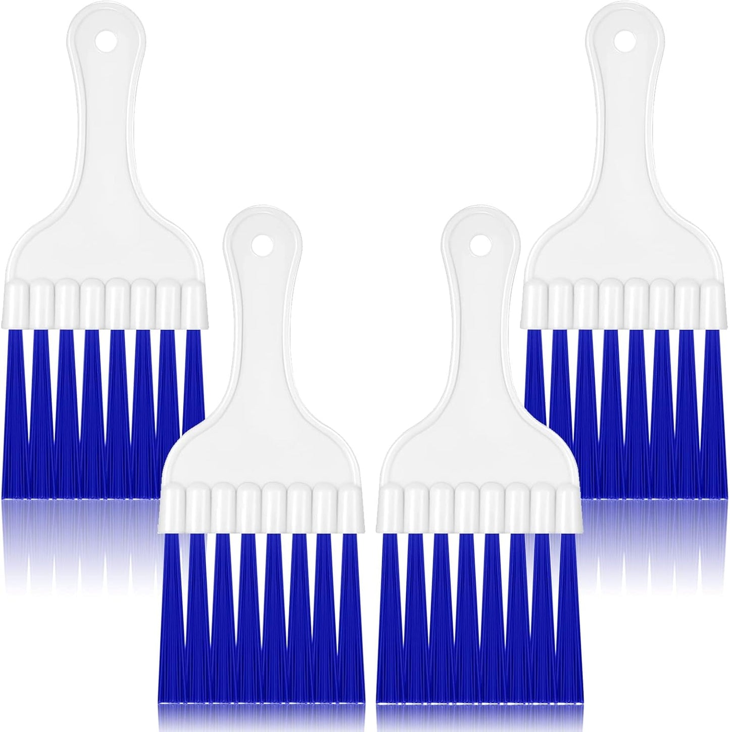 4 Packs Air Conditioner Condenser Cleaning Brush Refrigerator Coil Brush HVAC Coil Cleaner Brush Small Plastic Whisk Brush (Blue)
