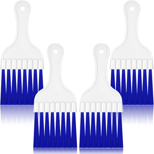 4 Packs Air Conditioner Condenser Cleaning Brush Refrigerator Coil Brush HVAC Coil Cleaner Brush Small Plastic Whisk Brush (Blue)