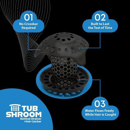 TubShroom Ultra Revolutionary Bath Tub Drain Protector Hair Catcher/Strainer/Snare, Stainless Steel, Stainless Combo
