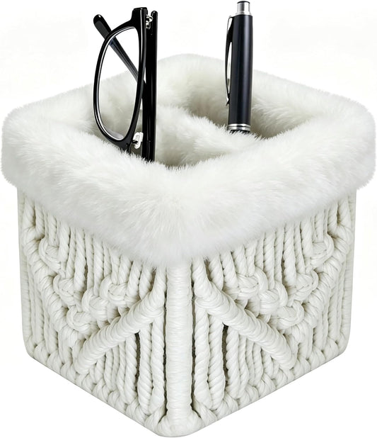 Plush Lined Glasses Eyeglass Holder Stand for Nightstand | Anti-scratch Glasses Stand Case,Cotton Rope Eyeglasses Holder, Storage Organizer for Office Desk