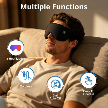Heated Eye Mask for Dry Eyes, Cordless Warm Eye Compress, Heat and Cooling