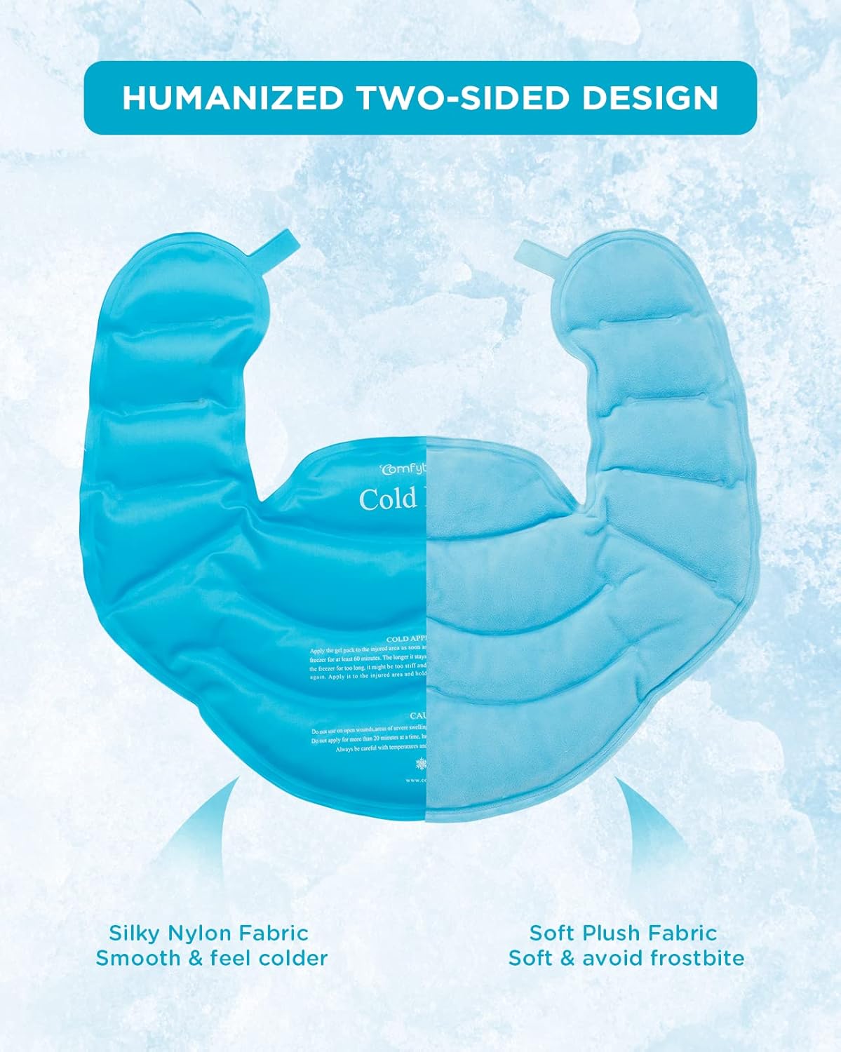 Comfytemp Large Ice Pack for Neck Shoulders Upper Back Pain Relief with Straps, Reusable Gel Ice Wrap Hot Cold Compress Therapy Recovery for Upper Back, Cervical Injuries, Rotator Cuff (Large, Blue)