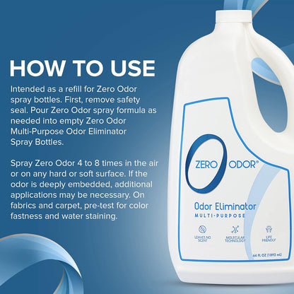 Zero Odor Multi-Purpose Odor Eliminator, Fabric & Room Deodorizer, 16 oz | Odor Eliminator Spray for Closet, Bathroom, Basement, Trash & Upholstery, Air and Surface use