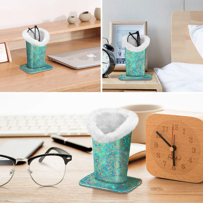 FINTIE Plush Lined Eyeglasses Holder, Glasses Stand Case For Nightstand | Soft Plush Lining, Bedside Eyeglasses Holder, Office Desktop Organizer, Small Item Storage, Anti-Scratch - Colors B