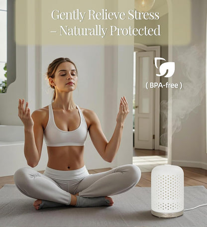 Essential Oil Diffuser - 2.4MHz Ultrasonic Glass Diffuser with Pulse/Continuous Mist & Night Light, Waterless Auto-Off, Silent Aromatherapy Diffuser for Home, Office, Yoga, Spa, Gifts & Home Decor.