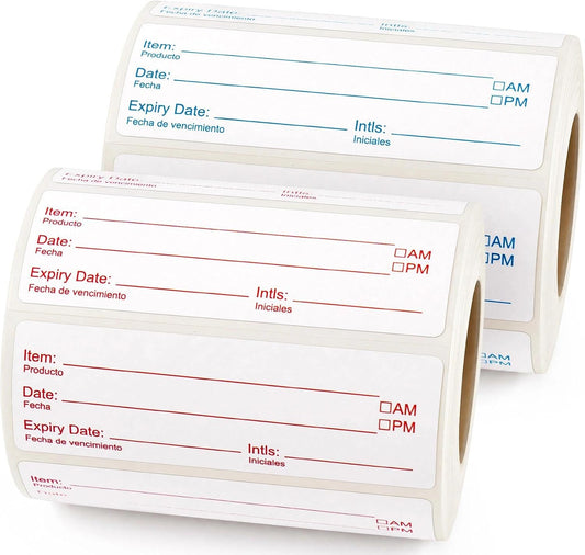 1000 Food Labels 1x3 Removable Food Date Labels Stickers for Containers | ilauke Large Freezer Labels Kitchen Freezer Tape Sticky Labels to Write on Easy Peel Off for Jar Pantry Canning Bottle Buffet