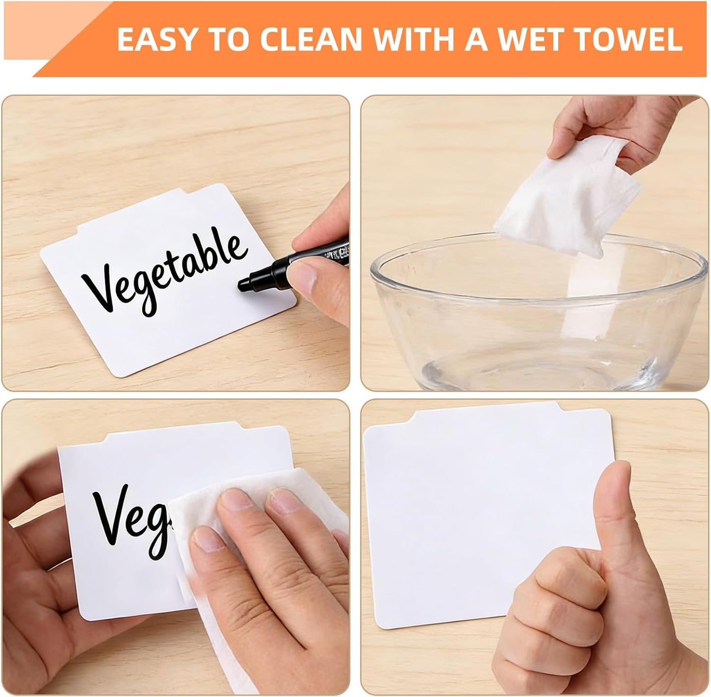 16 Pcs White Basket Labels Clip Bin Labels Clip with Pens Removable PVC Label for Baskets for Kitchen Pantry Storage Fabric Box Hanging Bin ﻿ (White)