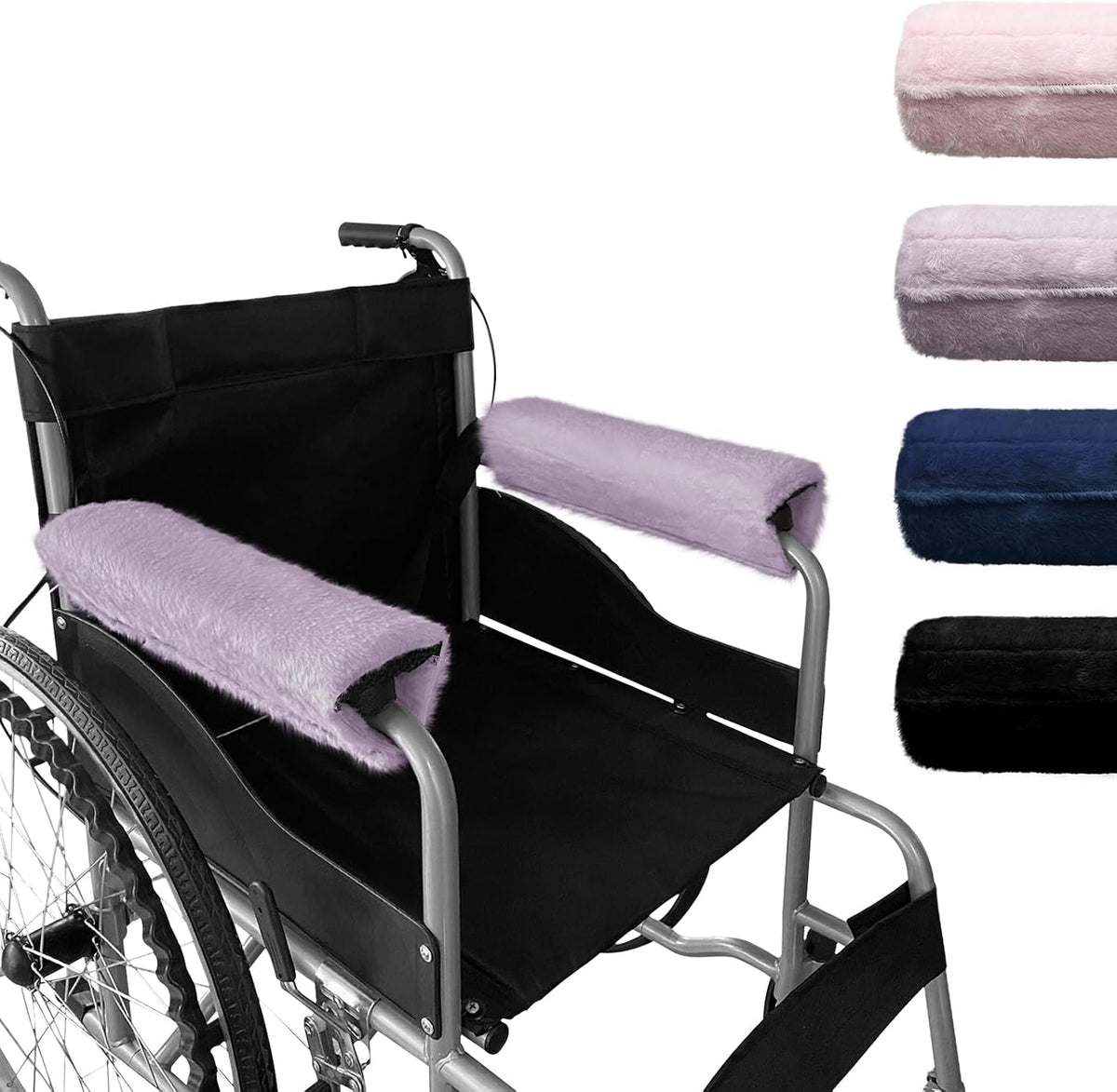 SPRING SEAON Wheelchair Armrest Pads Covers Fuzzy Desk Chair Arm Pads Soft