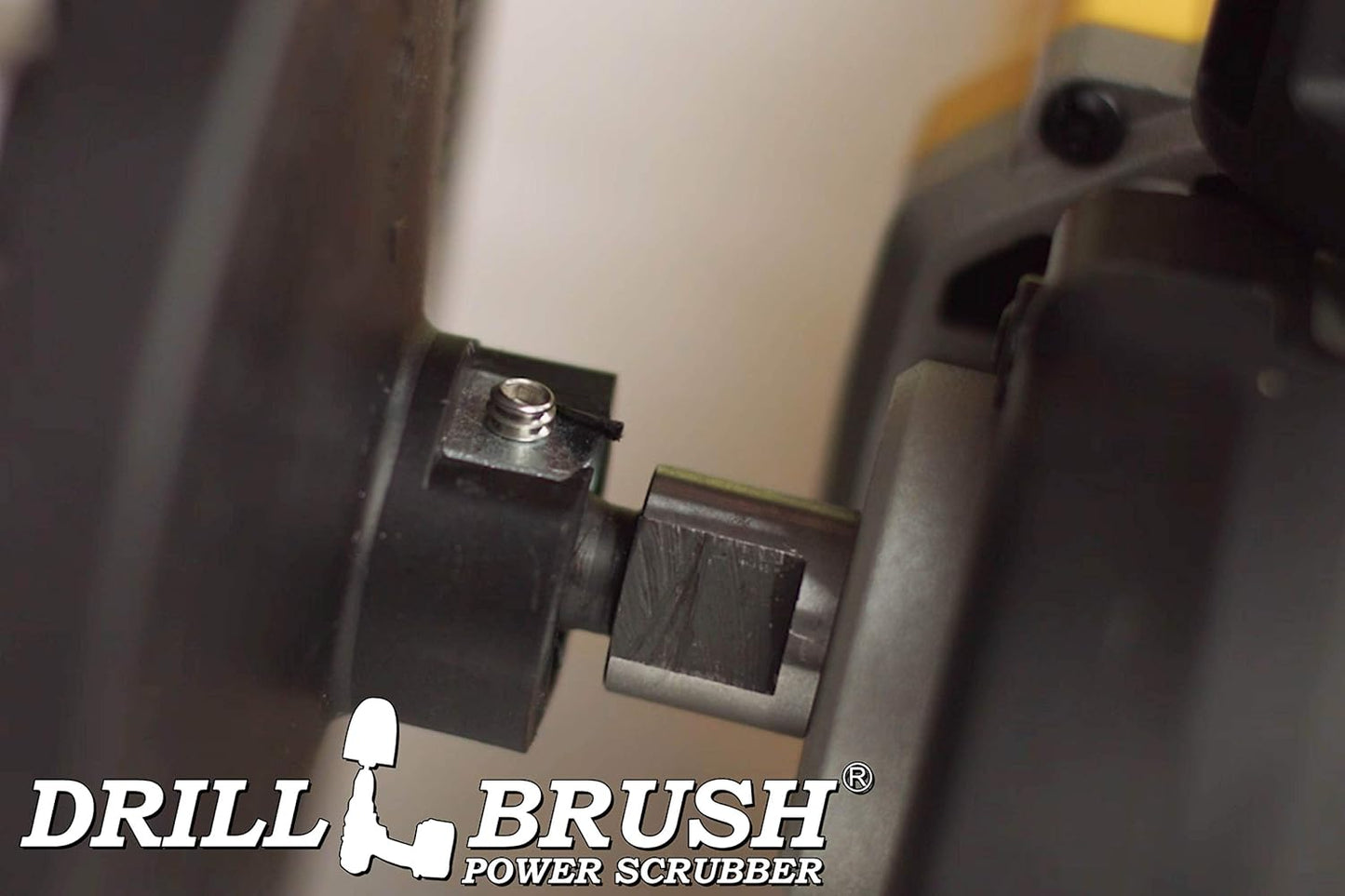 7in Boat Brush Variable Speed Polisher Attachment - Medium Yellow Bristles | Bathroom Accessories - Cleaning Supplies - Deck Scrub Brush - 5/8 x 11 Threaded Hub - Tile - Shower Cleaner - Flooring