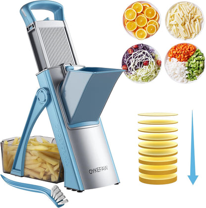 Safe Mandoline Slicer for Kitchen, Potato Slicer for Chips,Vegetable Cutter | Potato Slicer for Chips, 6 in 1 Vegetable slicer with Thickness Adjuster, Faster Kitchen Slicer for Meal Prep (Only Slice)