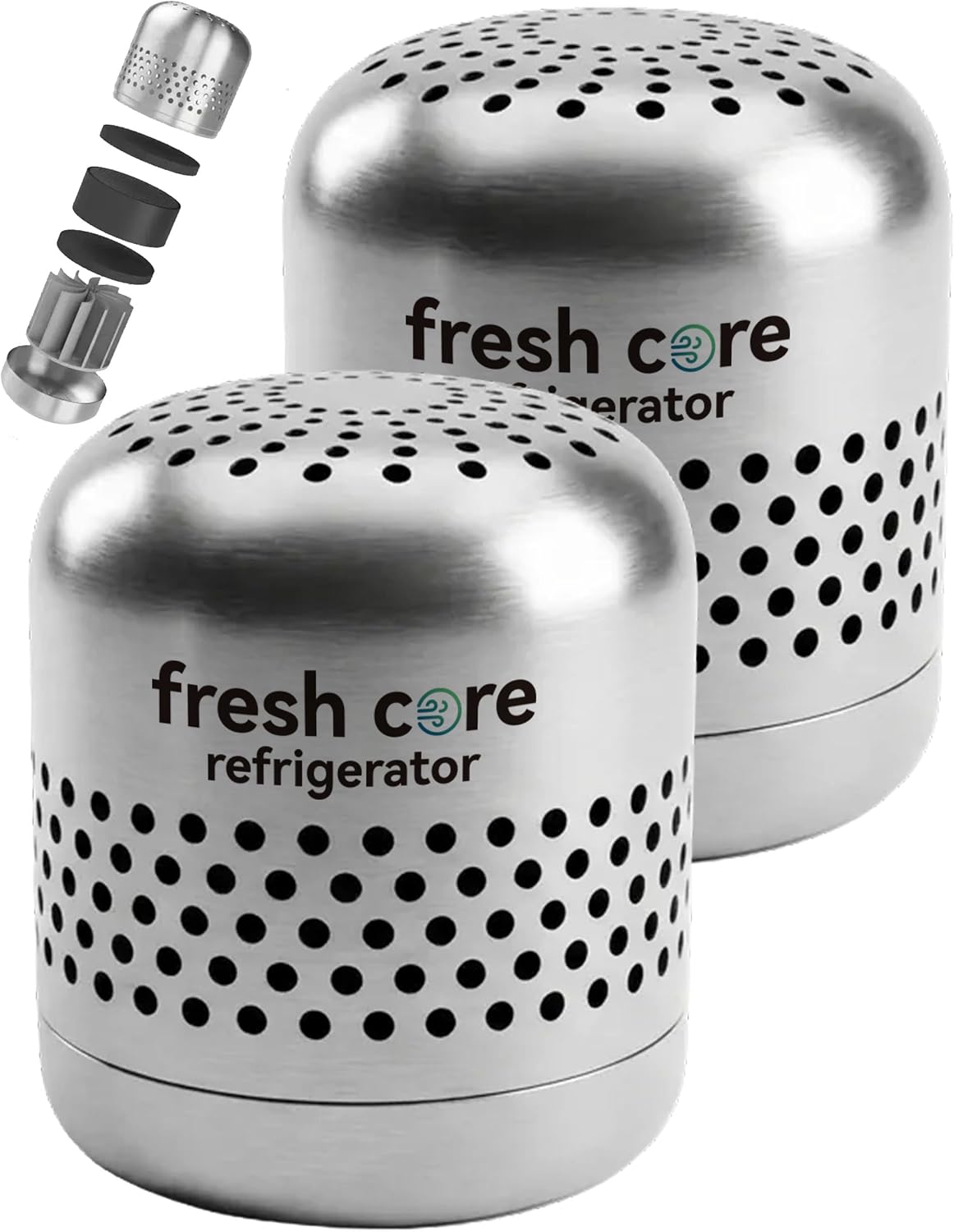 Refrigerator Deodorizer, Nano-Catalytic Stainless Steel Odor Eliminator, Compact Storage Design, Extends Grocery Life, 10-Year Odor Eliminator for Fridge Freezer Car Closet，1Pcs