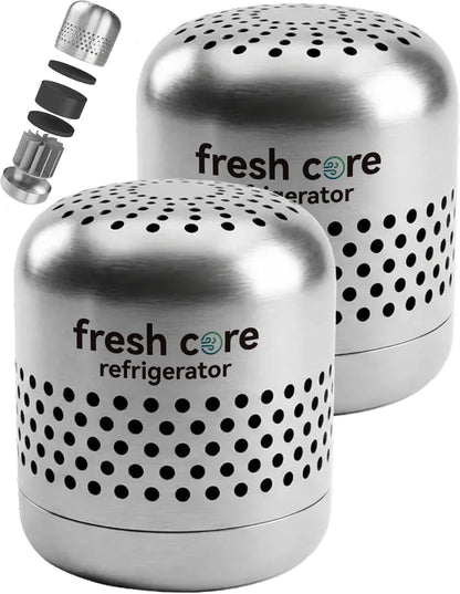 Refrigerator Deodorizer, Nano-Catalytic Stainless Steel Odor Eliminator, Compact Storage Design, Extends Grocery Life, 10-Year Odor Eliminator for Fridge Freezer Car Closet，1Pcs