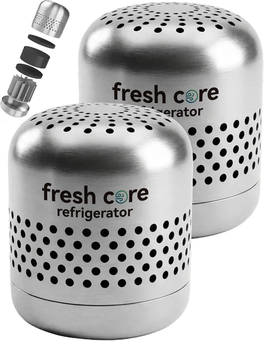 Refrigerator Deodorizer, Nano-Catalytic Stainless Steel Odor Eliminator, Compact Storage Design, Extends Grocery Life, 10-Year Odor Eliminator for Fridge Freezer Car Closet，1Pcs