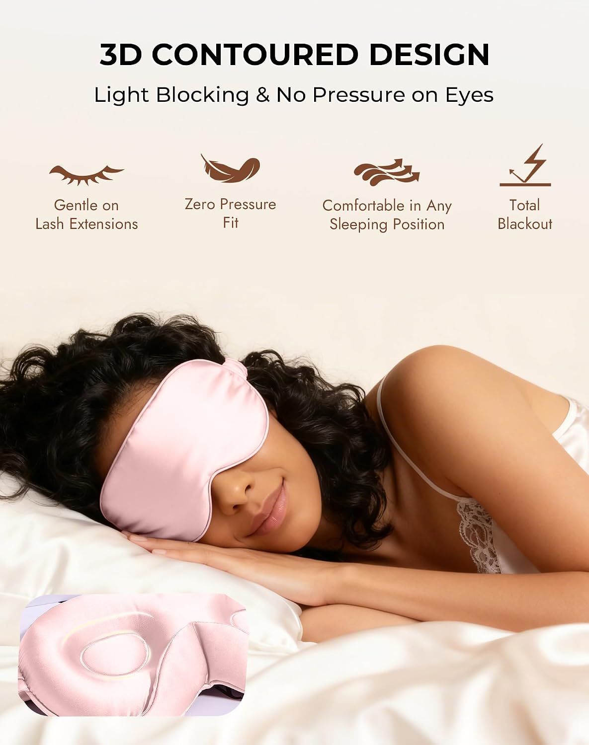 SilkSilky 100% 22 Momme Mulberry Silk Sleep Mask, Dark Blue