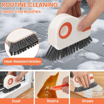 12pcs Window Track Cleaner Tool Set, Window Sill & Groove Cleaning Brushes with Hard Bristle Crevice Brush and Debris Pliers for Sliding Door Rails, Shower Door Tracks, Kitchen & Bathroom Gaps