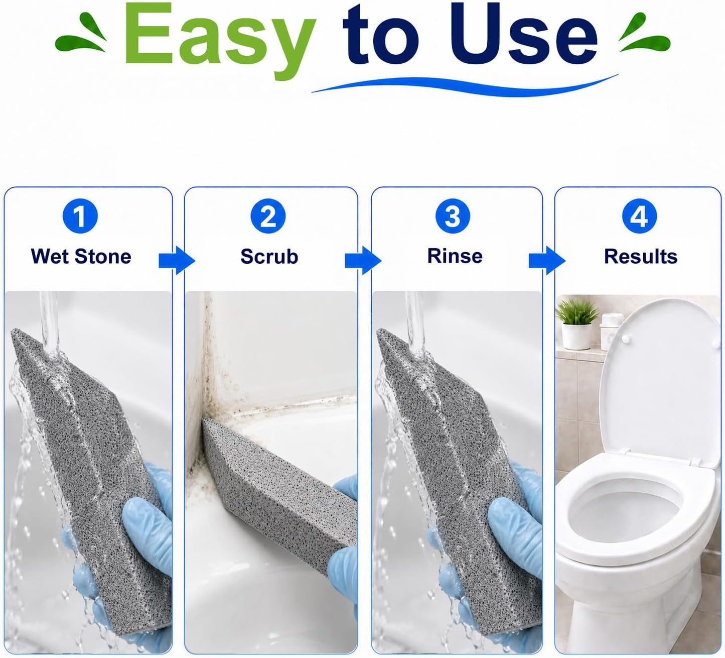 8 Pack Pumice Stone Toilet Bowl Cleaner for Hard Water Rings | Scouring Bars Remove Mineral Buildup, Limescale and Rust from Toilets, Sinks, Bathtubs, Grills and Pool Tile