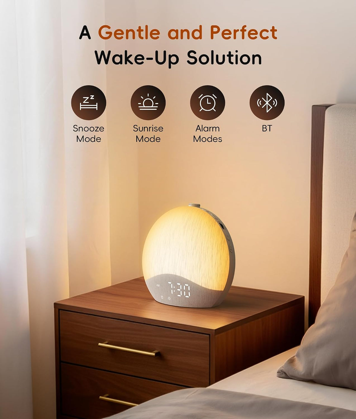 ecozy Sunrise Alarm Clock, White Noise Machine, Sound Machine for Bedroom