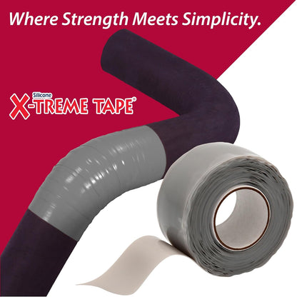 X-Treme Tape Self Fusing Silicone Tape - 1" x 10 Ft Roll - White | Heavy Duty Rubber Electrical Tape, Waterproof, For Automotive, Hose, Pipe, Outdoor & Emergency Repairs, Insulating, Flexible