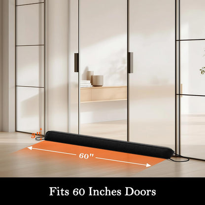 Door Draft Stopper with Removable Washable Cover, 38", Black | Weighted Gap Filler, Blocks Hot and Cold Air, All-Season Seal, Easy Install, Noise & Wind Blocker, Home Essentials