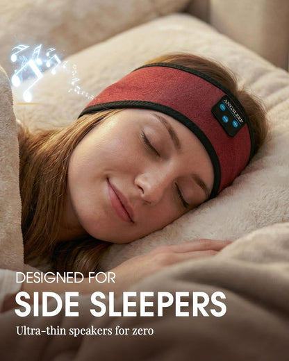 Sleep Headphones Bluetooth 5.4 Headband, Wireless Sleep Headphones with Ultra-Thin Stereo Speakers for Side Sleepers, Breathable & Soft Sports Headband for Running Exercise, Yoga, Travel