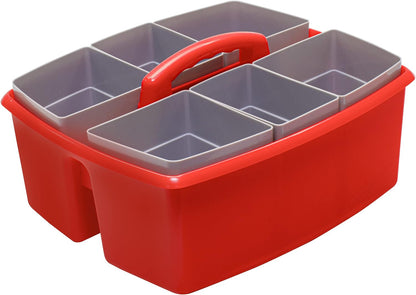 Storex 2-Compartment Large Cleaning Caddy – Multipurpose Supply Organizer with Handle - Black, 1-Pack (00973A06C)